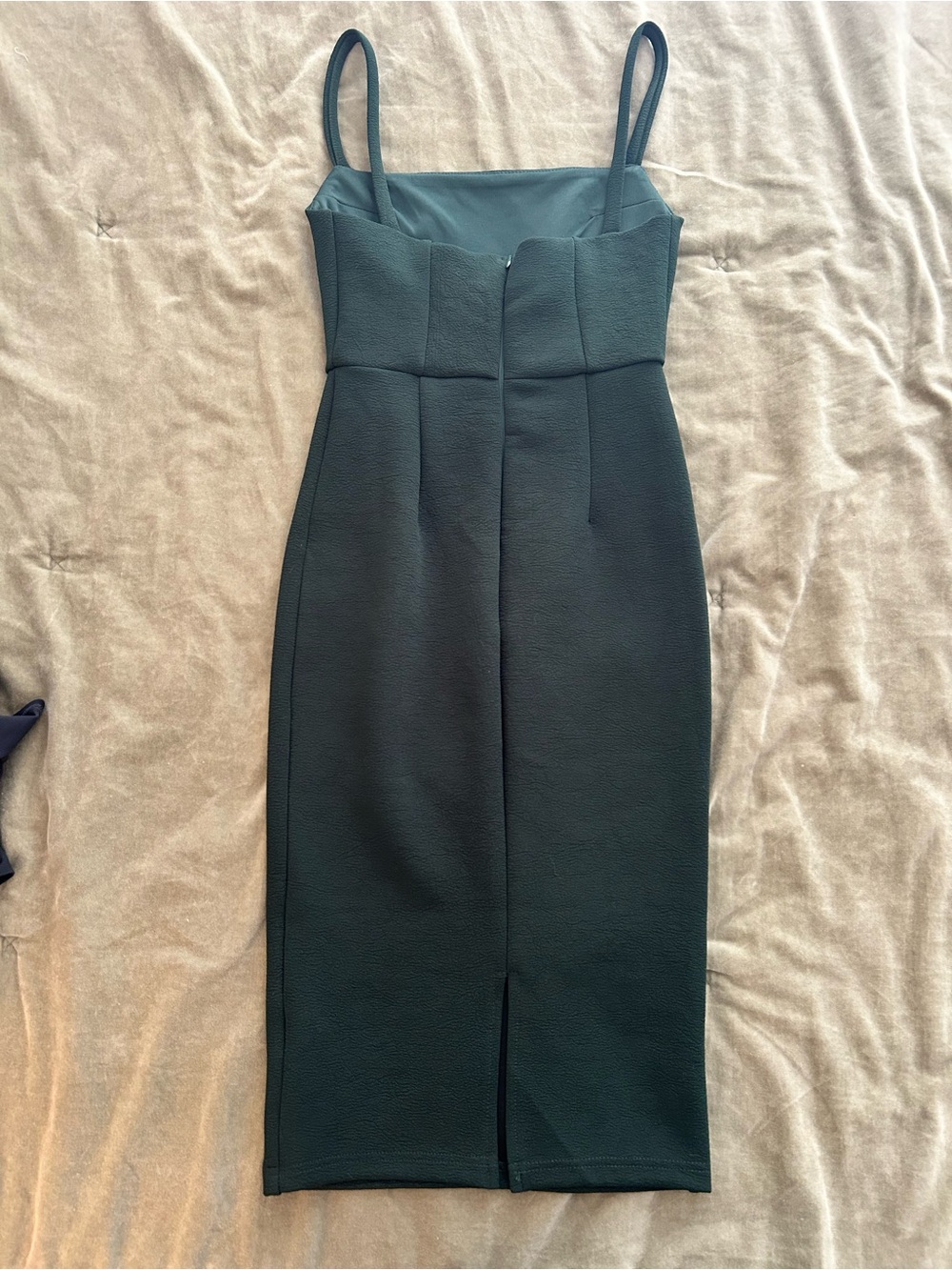Lulu’s Dark Green Sheath Dress with Straps - Picture 4 of 7